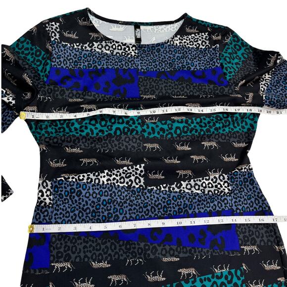 Victoria Secret Bodycon Animal Cheetah Print Little Black Dress Size Large - Picture 8 of 11
